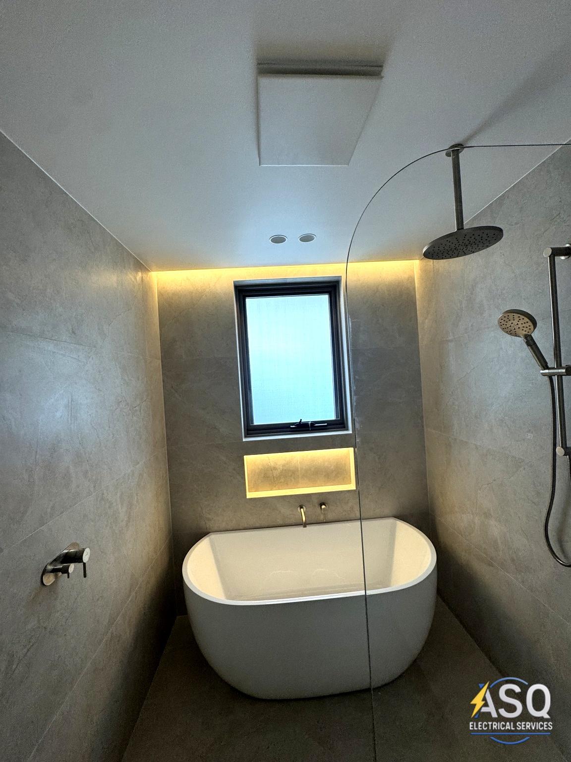 Bathroom LED niche and bathtub lighting