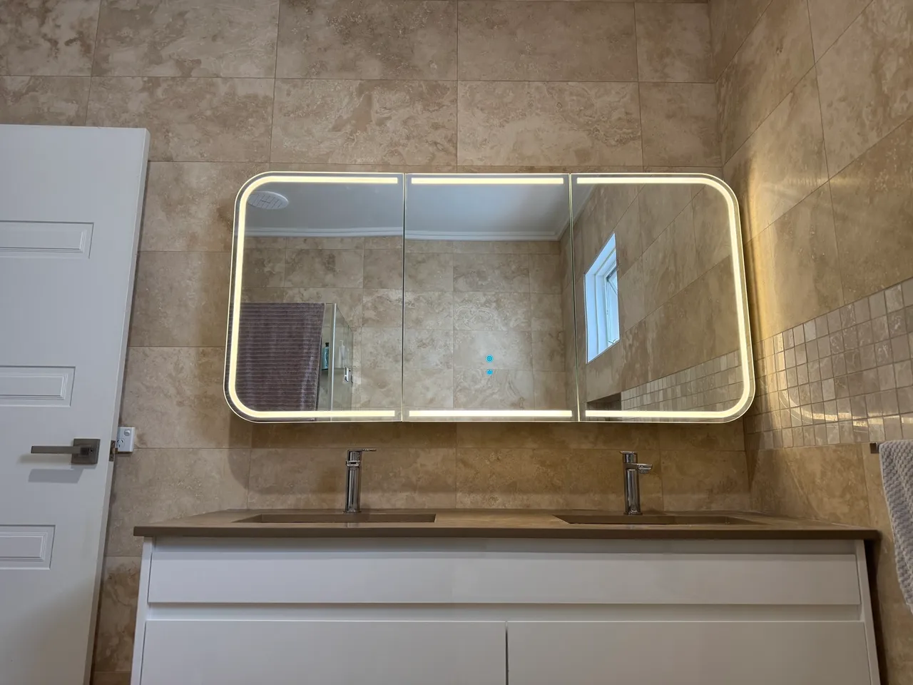 LED mirror cabinet bathroom installation