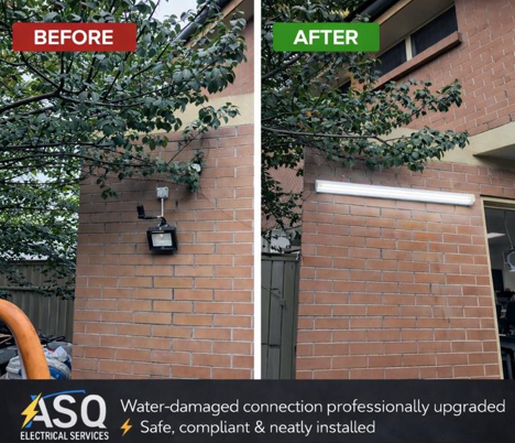 Before and after electrical upgrade