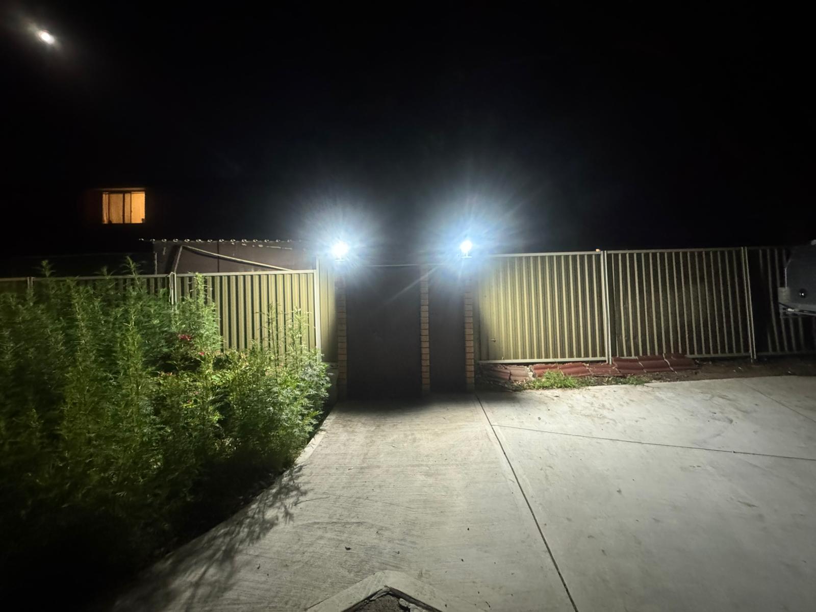Outdoor security floodlight installation